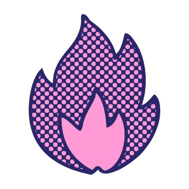 çizgi roman tarzı parlak neon rengi bir ateşin karikatürü