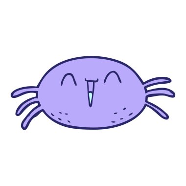 parlak neon renkli cadılar bayramı örümceği çizgi filmi