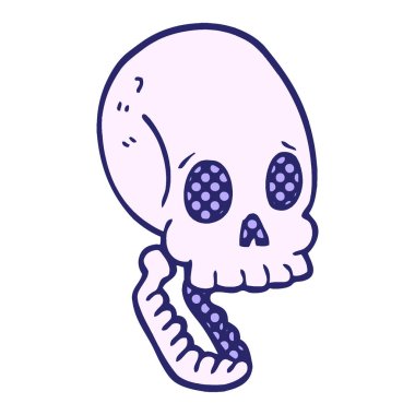 parlak neon renkli karalama kafatası