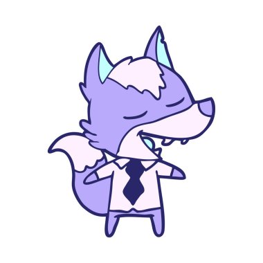 Fox çizgi film karakteri parlak neon rengi