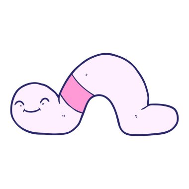 parlak neon renkli çizgi film solucanı