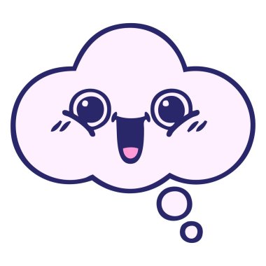 Parlak neon renkli bir düşünce baloncuğu karikatürü.