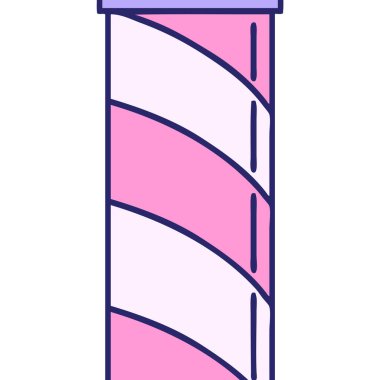 geleneksel stil bir berber direği dövmesi