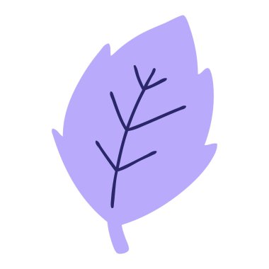 Parlak neon renkli basit çizgi film yaprağı