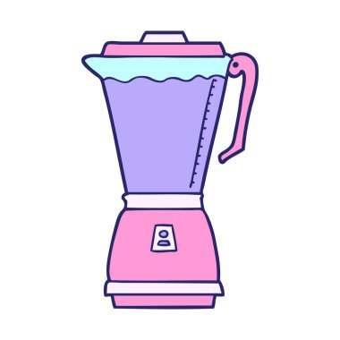 parlak neon renkli çizgi film yiyecek işlemcisi