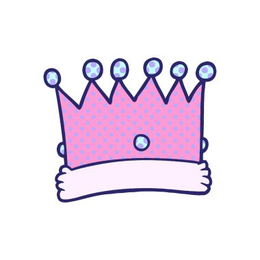 parlak neon renkli çizgi film tacı