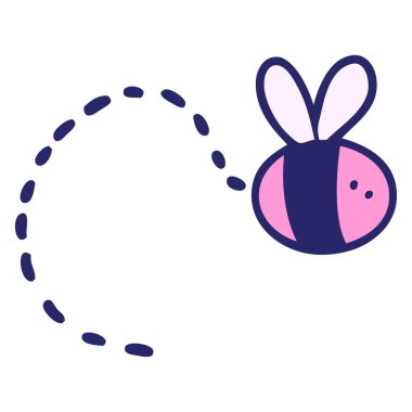 çizgi film arısı parlak neon renginde uçuyor