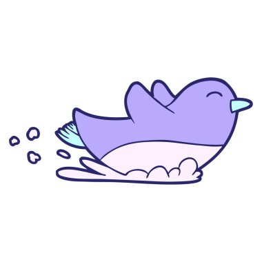 parlak neon renginde kayan penguen çizgi filmi