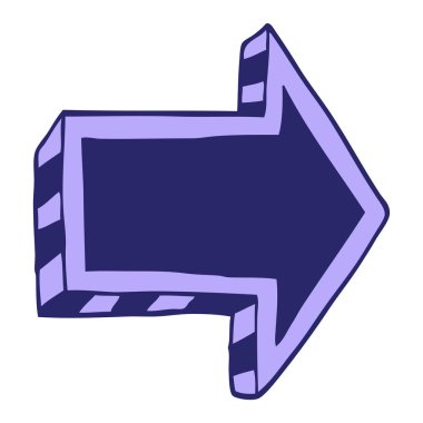 çizgi film karalaması parlak neon renginde ok yönlendiriyor