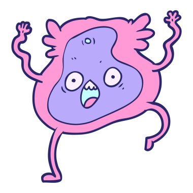 parlak neon renkli çizgi film mikrobu