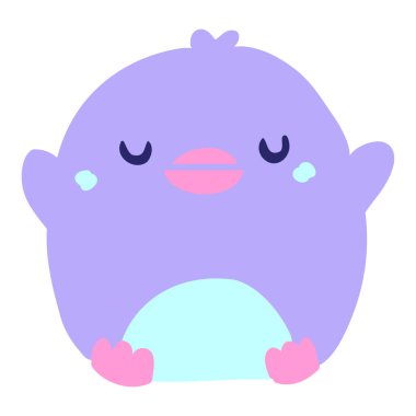 parlak neon renkli penguen çizgi filmi