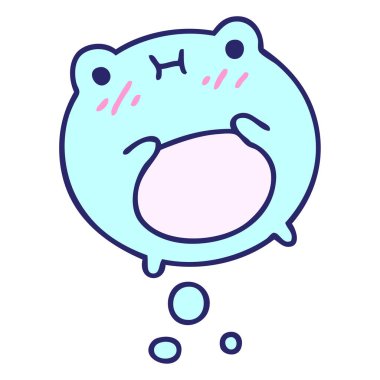 parlak neon renkli şirin bir kurbağa karikatürü