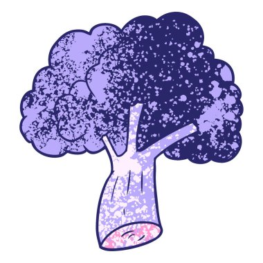 parlak neon renkli çizgi film brokoli