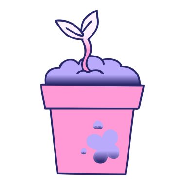 parlak neon rengi filizlenen garip gölgeli çizgi film.