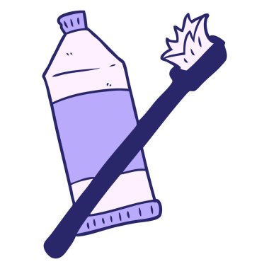 çizgi film diş macunu ve parlak neon renkli diş fırçası