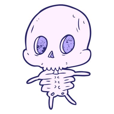 Parlak neon renkli şirin bir iskelet.