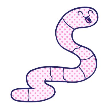 parlak neon renkli çizgi film solucanı