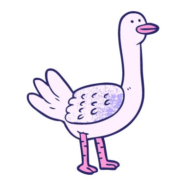 parlak neon renkli çizgi film kuşu