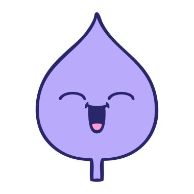 Parlak neon renkli dışavurumsal yaprağın sevimli karikatürü