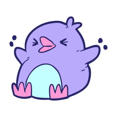 parlak neon renkli penguen çizgi filmi