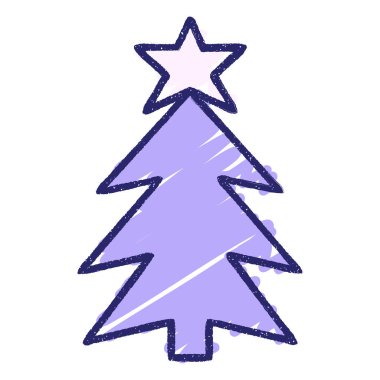 Noel Ağacı Tebeşiri Parlak neon rengi çiziyor