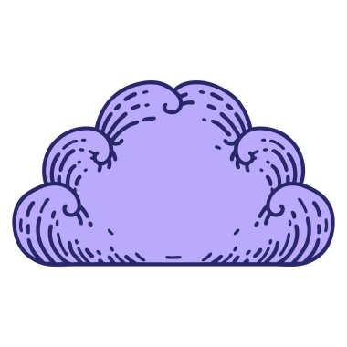 Parlak neon renkli geleneksel bir bulut dövmesi