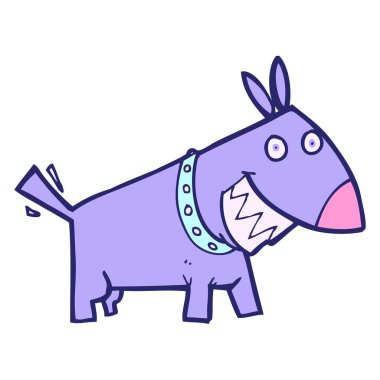 parlak neon renkli çizgi film köpeği