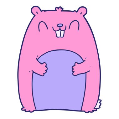 çizgi film mutlu sincap parlak neon renkli