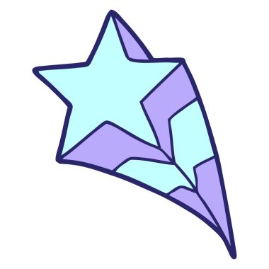 parlak neon renkli çizgi film yıldızı