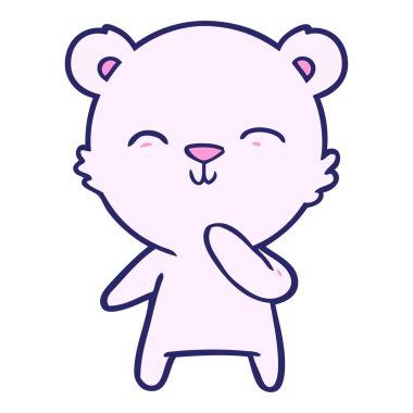 Kutup ayısı çizgi filmi parlak neon renkli.