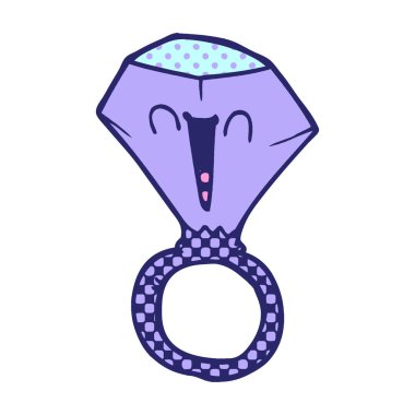 çizgi film karalaması mutlu yüz halkası parlak neon renginde