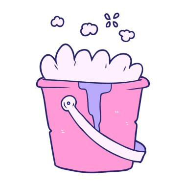 parlak neon renkli sabunlu su kovası