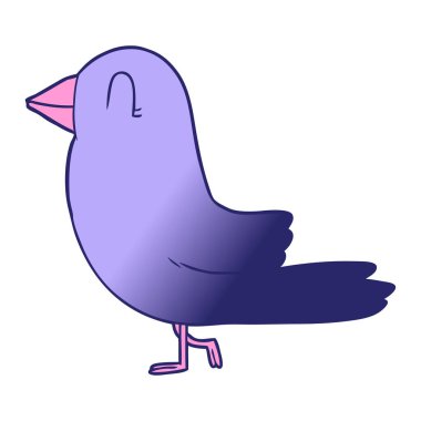 parlak neon renkli çizgi film kuşu