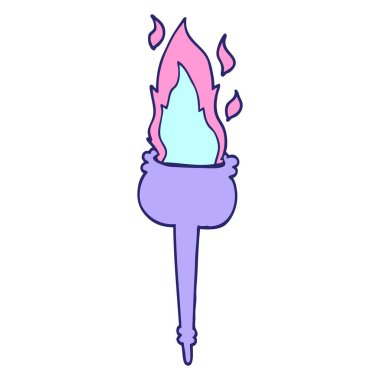 parlak neon rengi ile yanan çizgi film kadehi