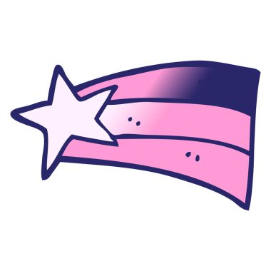 parlak neon renginde kayan yıldız vektör gradyanı çizimi