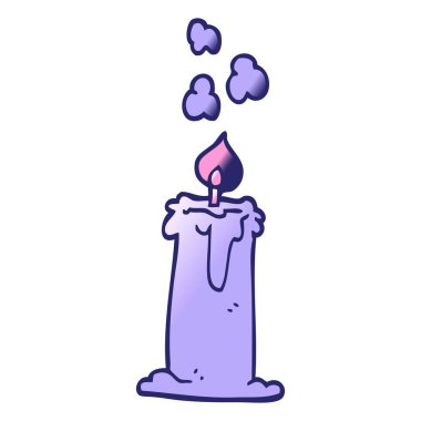 çizgi film karalaması parlak neon renkli mum yaktı.