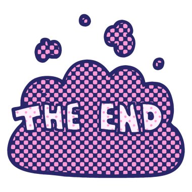 çizgi film sonu yazı tipini parlak neon renginde karala