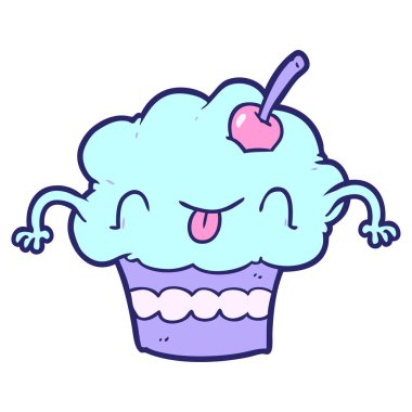 Parlak neon renkli komik bir kek.