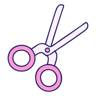 parlak neon renkli makas bir çift karikatür