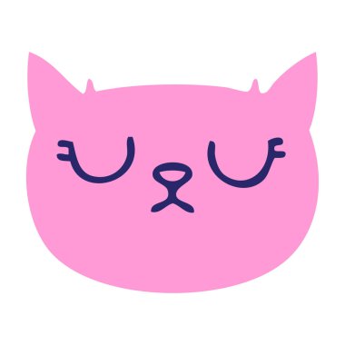 El çizimi garip çizgi film ağlayan parlak neon renkli kedi