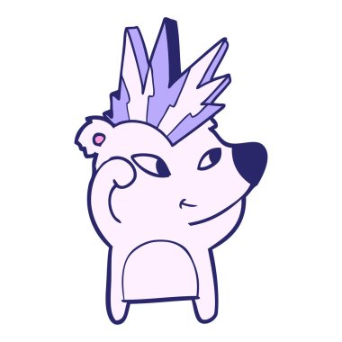 Parlak neon renkli şirin çizgi film ayısı