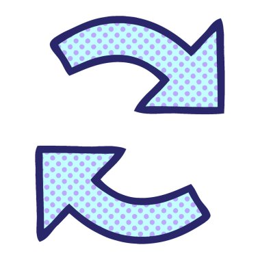 çizgi roman tarzı parlak neon renginde geri dönüşümlü oklar