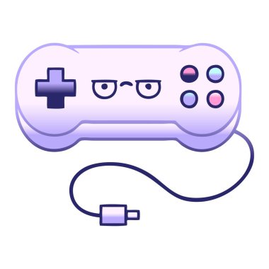 parlak neon rengi ile bir oyun denetleyicisinin gölgelendirilmiş çizgi filmi