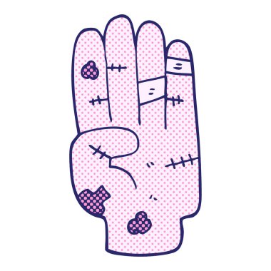 Parlak neon renginde çizilmiş el çizimi çizgi film