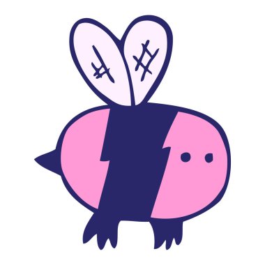 parlak neon renkli çizgi film arısı