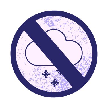 Kar yağmayan bir karikatürün retro illüstrasyon stili parlak neon rengi ile işaretlenmesine izin veriliyor