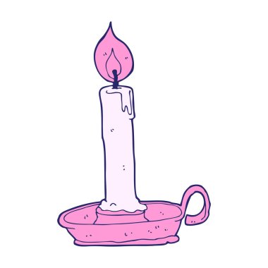 parlak neon renkli eski bir şamdan.