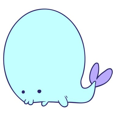 parlak neon renkli çizgi film balinası