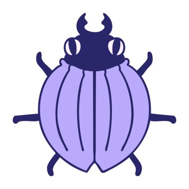 Parlak neon renkli el çizimi garip çizgi film böceği.