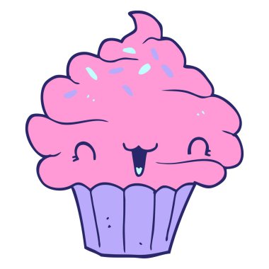 Parlak neon renkli şirin karikatür şekerli kek.